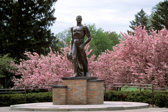 sparty statue in spring